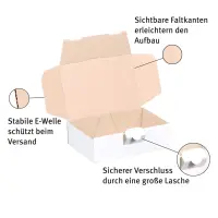 Maxibriefkarton 160 x 110 x 50 mm Weiß
