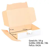Maxibriefkarton 180 x 130 x 45 mm Weiß